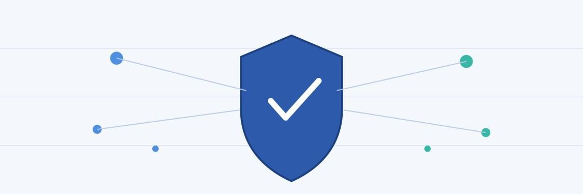 Cybersecurity shield protecting a small business from digital threats