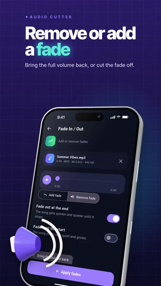 Audio Cutter: MP3 Editor & 8D app screen