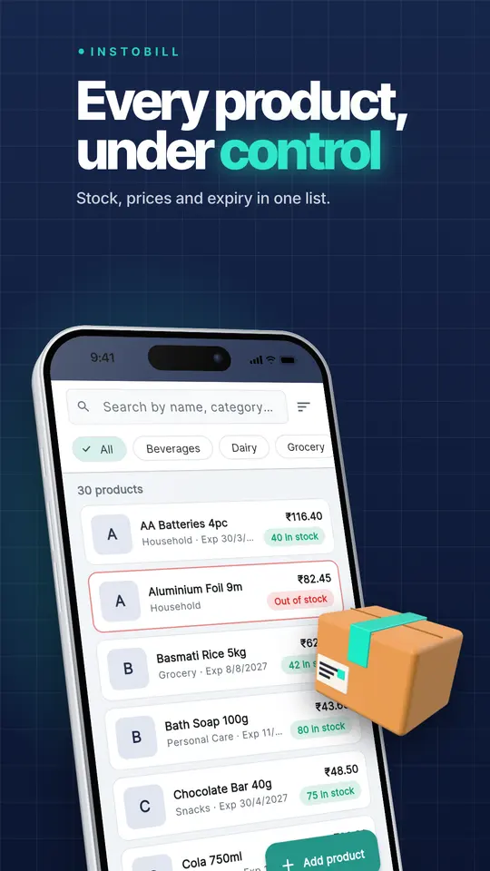 Instobill screen 1